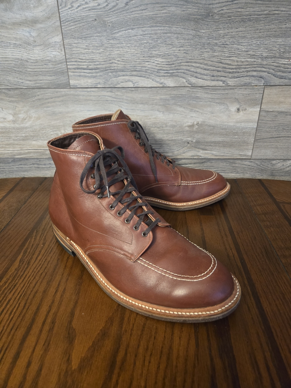 Alden USA Indy 405 Brown Leather Moc-Toe Heritage Boots 10.5 E/EEE Extra Wide
